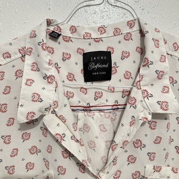 Jachs Girlfriend Womens Top Floral Print Button Front Collared Size XXL Casual - Picture 4 of 9